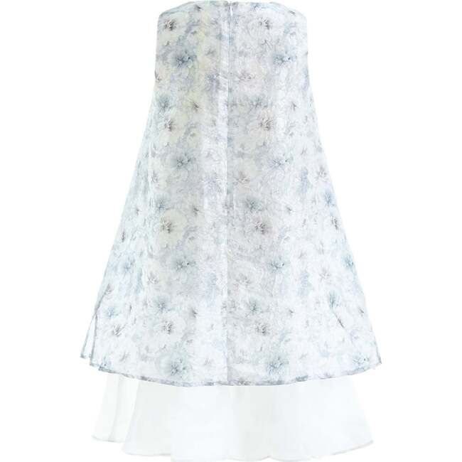 Floral Sleeveless Layered Dress, Blue - Dresses - 3