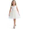 Floral Patterned Bow Dress, Ivory - Dresses - 2