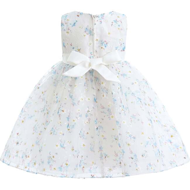 Floral Print Bow Dress, Blue - Dresses - 3