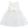 Floral Patterned Bow Dress, Ivory - Dresses - 3