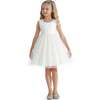 Floral Patterned Bow Dress, Ivory - Dresses - 4