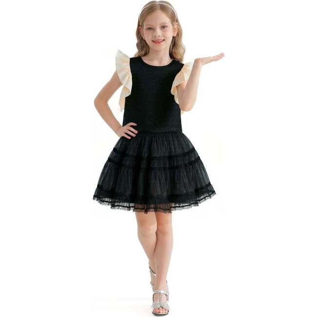 Glitter Ruffle Skirt Set, Black - Mixed Apparel Set - 6