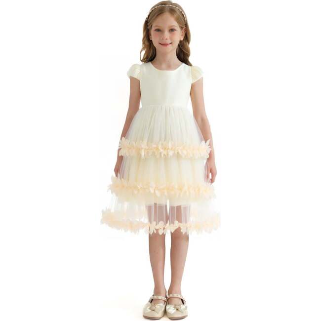 Ferara Tiered Ruffle Dress, Cream - Dresses - 4
