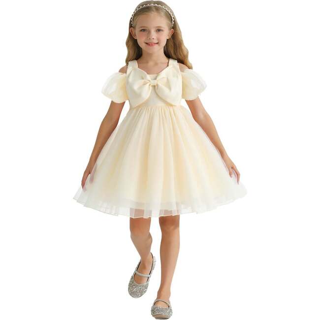 Bow Modenna Dress, Ivory - Dresses - 3