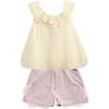 Ruffle Outfit Set, Yellow Mauve - Mixed Apparel Set - 1 - thumbnail