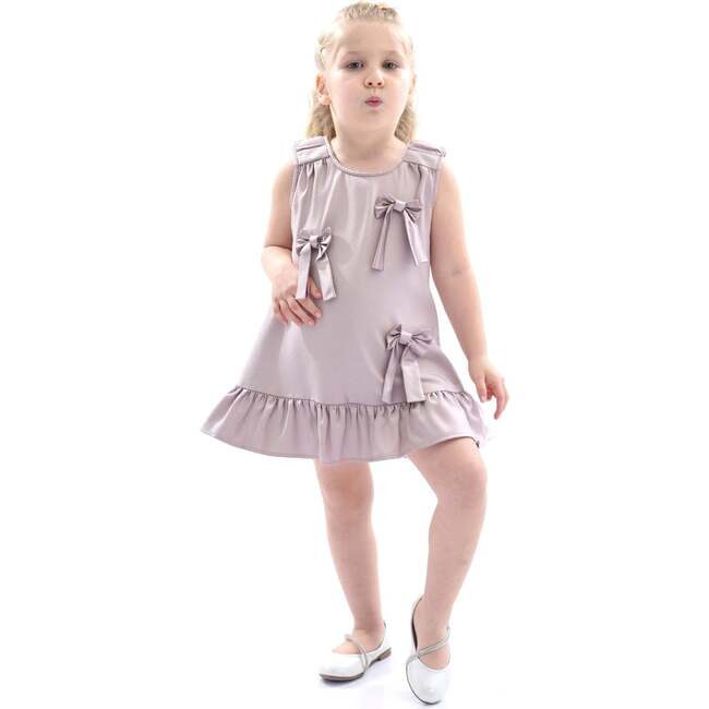 Sofia Bow Dress, Purple - Dresses - 2