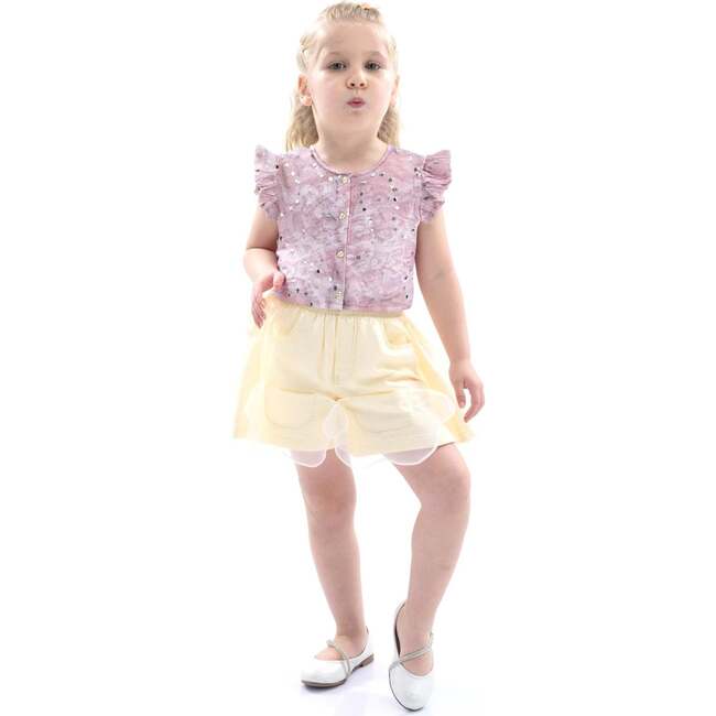 Sequin Shorts Set, Mauve Cream - Mixed Apparel Set - 2