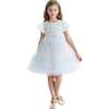 Sequin Color Bloom Dress, Blue - Dresses - 2
