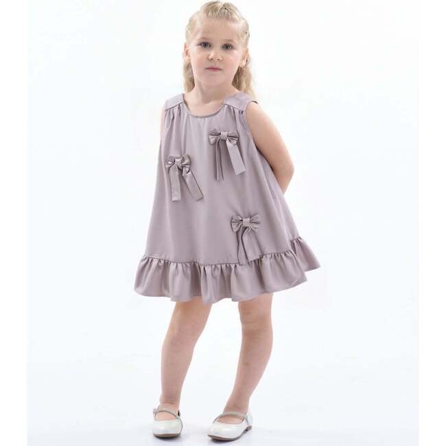 Sofia Bow Dress, Purple - Dresses - 4