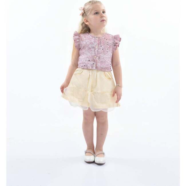 Sequin Shorts Set, Mauve Cream - Mixed Apparel Set - 7
