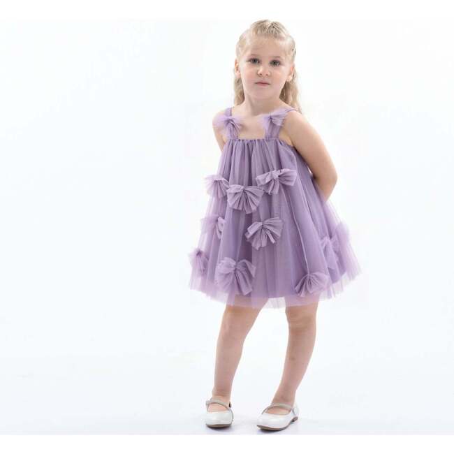 Emery Sleeveless Bow Dress, Purple - Dresses - 4