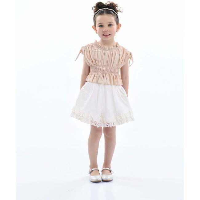 Ruffle Bow Outfit Set, Beige - Mixed Apparel Set - 4
