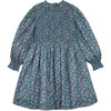 Tina Flower Dress, Green - Dresses - 1 - thumbnail