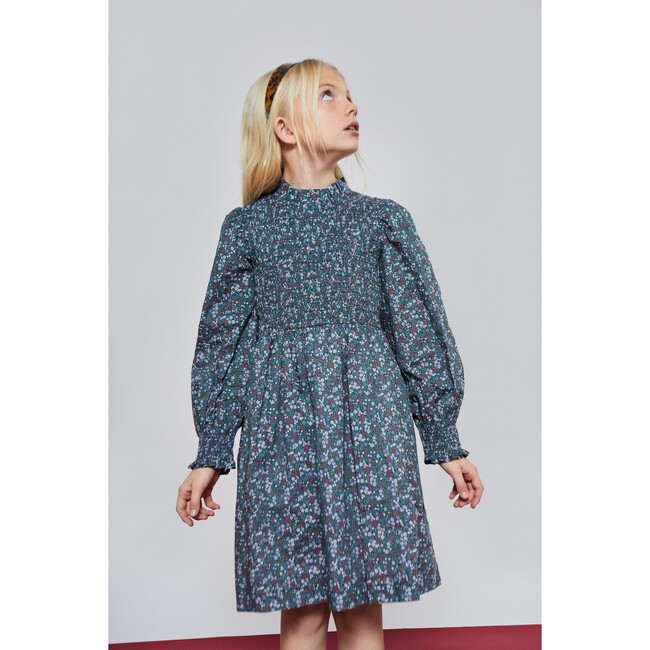 Tina Flower Dress, Green - Dresses - 2