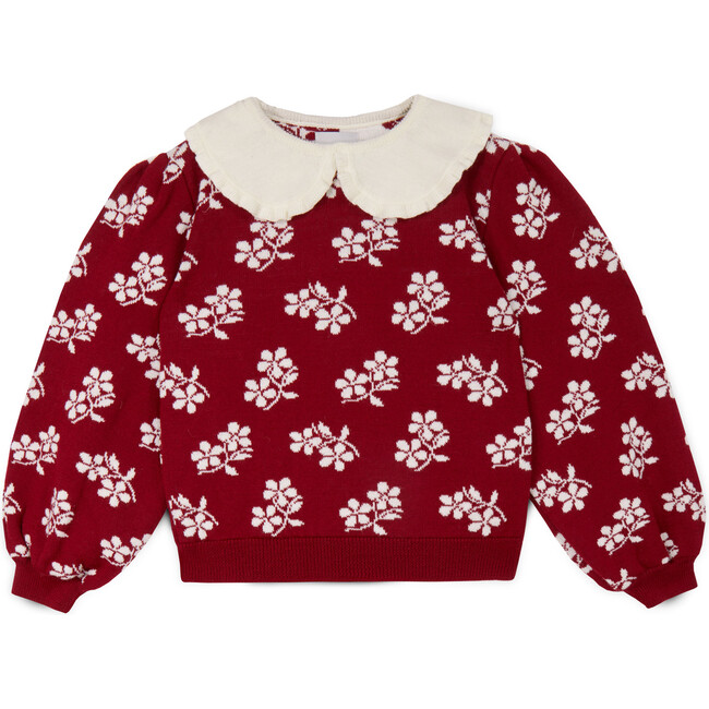 Lila Flower Sweater, Rio red