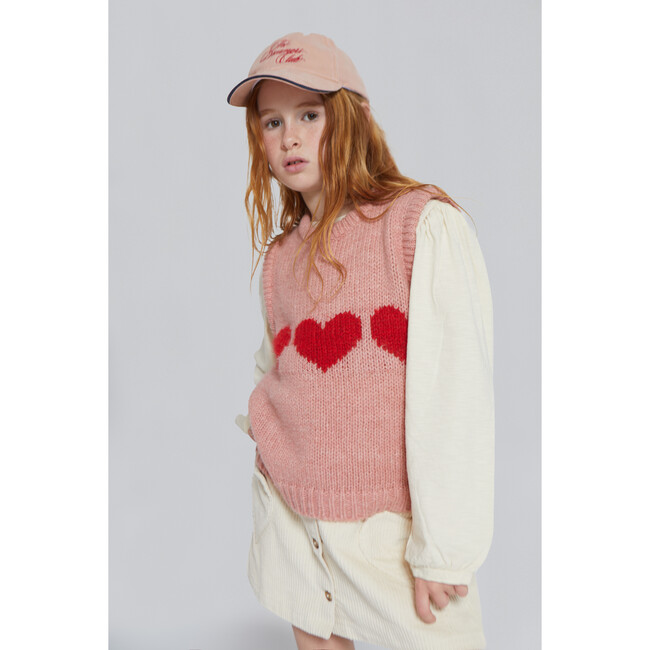 Petra Heart Waistcoat, Pink/Red - Vests - 2
