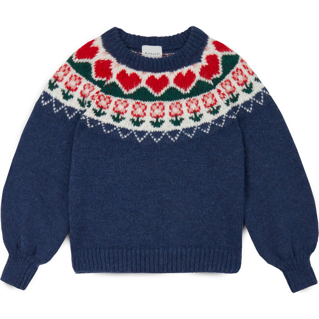 Greta Nordic Sweater, Dark Blue