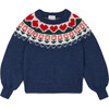 Greta Nordic Sweater, Dark Blue - Sweaters - 1 - thumbnail