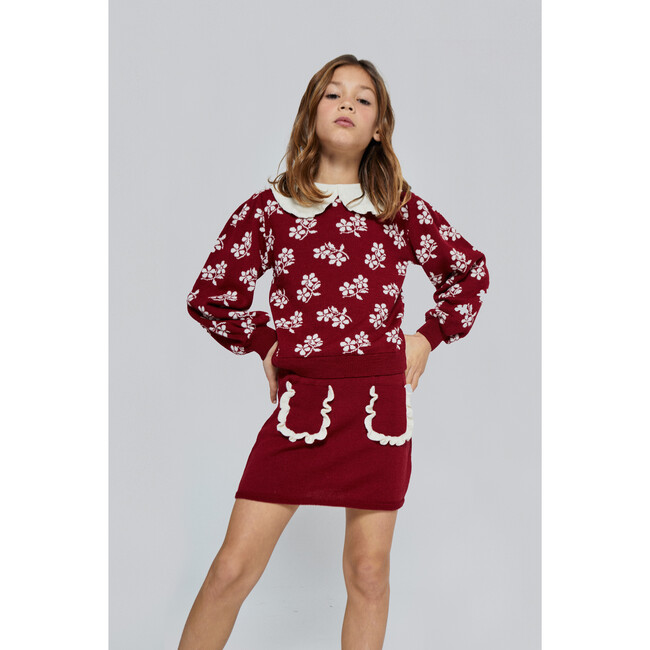 Lila Flower Sweater, Rio red - Sweaters - 3