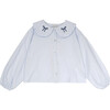 Felicia knot Blouse, Light Blue - Blouses - 1 - thumbnail