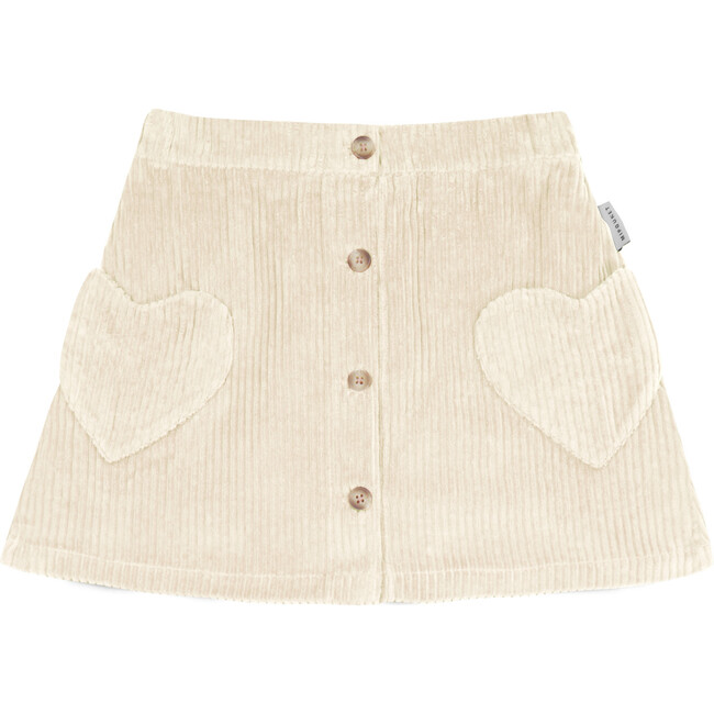 Cuore Corduroy Skirt, Ecru