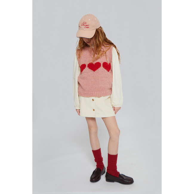 Cuore Corduroy Skirt, Ecru - Skirts - 2