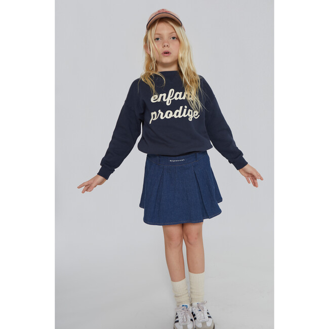 Nina Denim Skirt, Blue - Skirts - 2