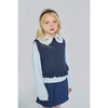 Maca Openwork Waistcoat, Dark Blue - Vests - 2