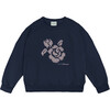 Adela Felpa Sweatshirt, Dark Blue - Sweatshirts - 1 - thumbnail