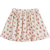 Adela Corduroy Skirt, Ecru/Rio Red - Skirts - 1 - thumbnail
