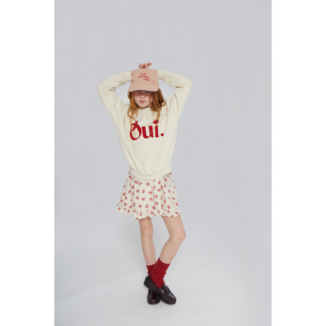 Adela Corduroy Skirt, Ecru/Rio Red - Skirts - 2