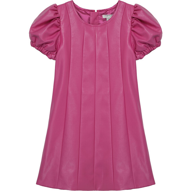 Faux Leather Dress, Pink - Dresses - 1