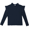 Charlotte Flamé T-shirt, Dark Blue - T-Shirts - 1 - thumbnail