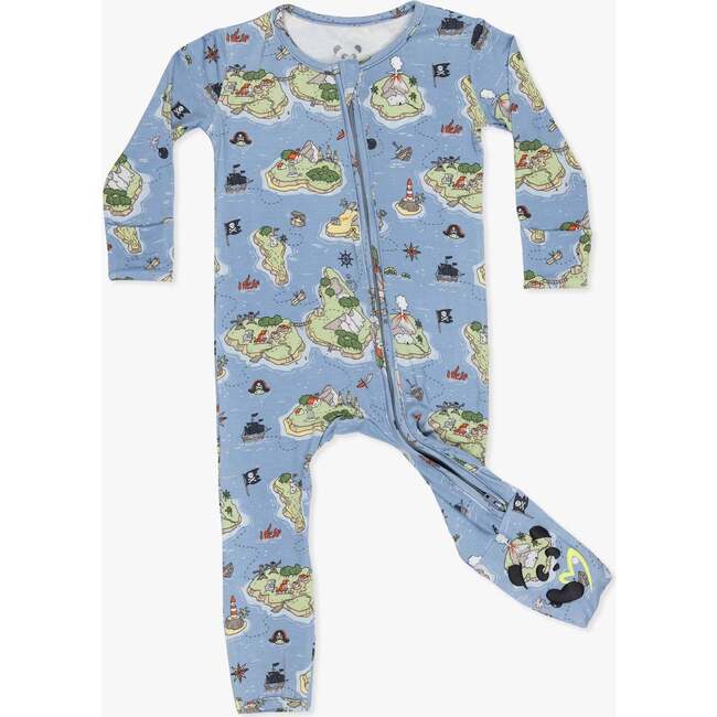 Pirate Cove Bamboo Convertible Footie, Blue