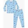Shark School Kids Pajamas, Blue - Pajamas - 1 - thumbnail