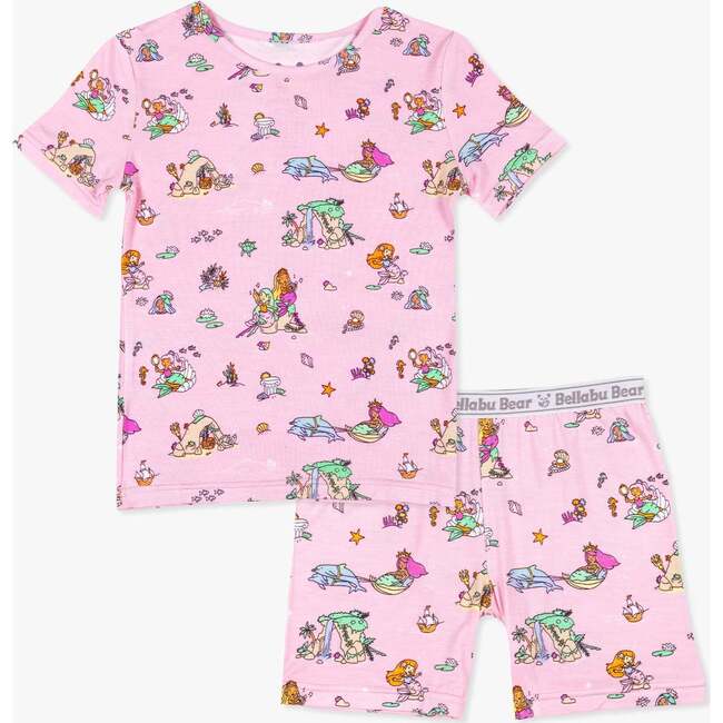 Mermaid Lagoon Kids Pajama Short Set, Blue