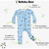 Shark School Bamboo Convertible Footie, Blue - Footie Pajamas - 2