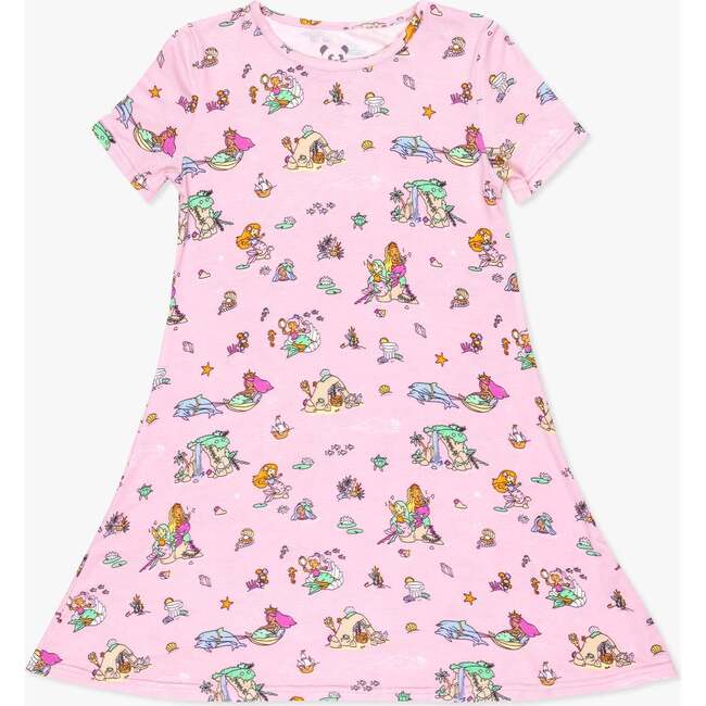 Mermaid Lagoon Girls' Short Sleeve Dress, Blue