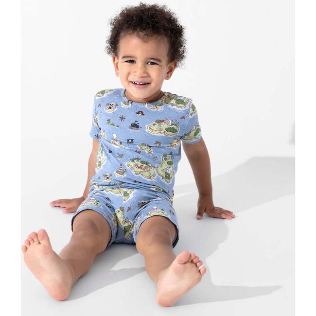 Pirate Cove Kids Pajama Short Set, Blue - Pajamas - 2