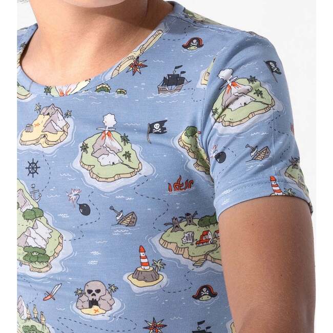 Pirate Cove Kids Pajama Short Set, Blue - Pajamas - 3