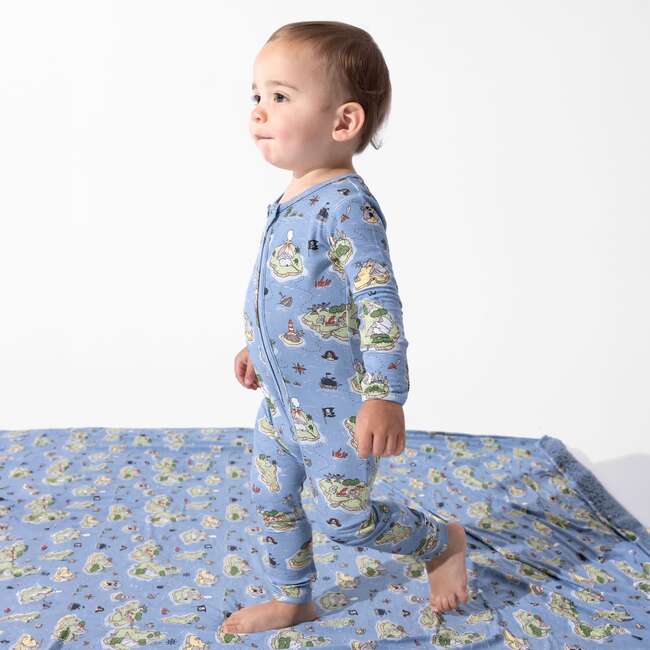 Pirate Cove Bamboo Convertible Footie, Blue - Footie Pajamas - 3