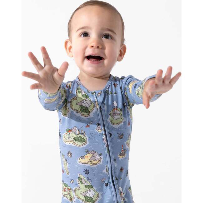 Pirate Cove Bamboo Convertible Footie, Blue - Footie Pajamas - 5
