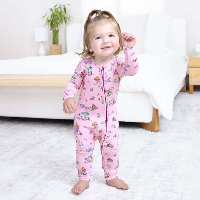 Mermaid Lagoon Bamboo Convertible Footie, Blue - Footie Pajamas - 4