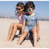 Mermaid Lagoon Kids Pajama Short Set, Blue - Pajamas - 4