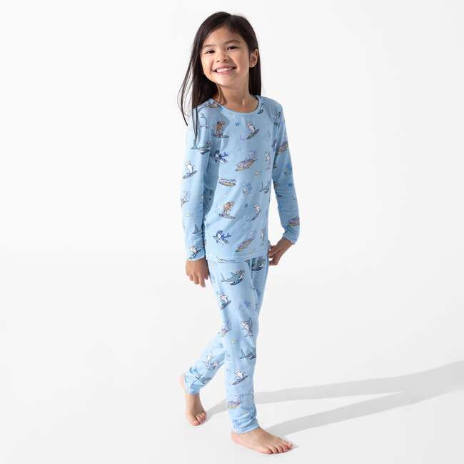 Shark School Kids Pajamas, Blue - Pajamas - 5