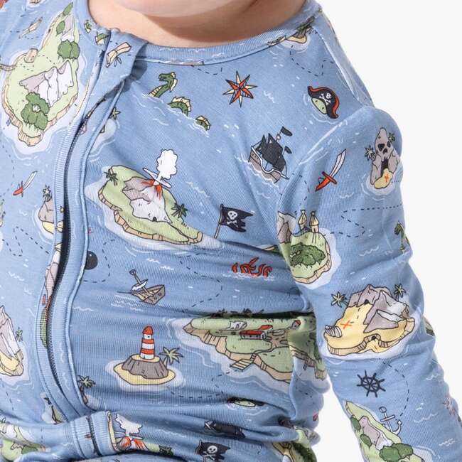 Pirate Cove Bamboo Convertible Footie, Blue - Footie Pajamas - 7