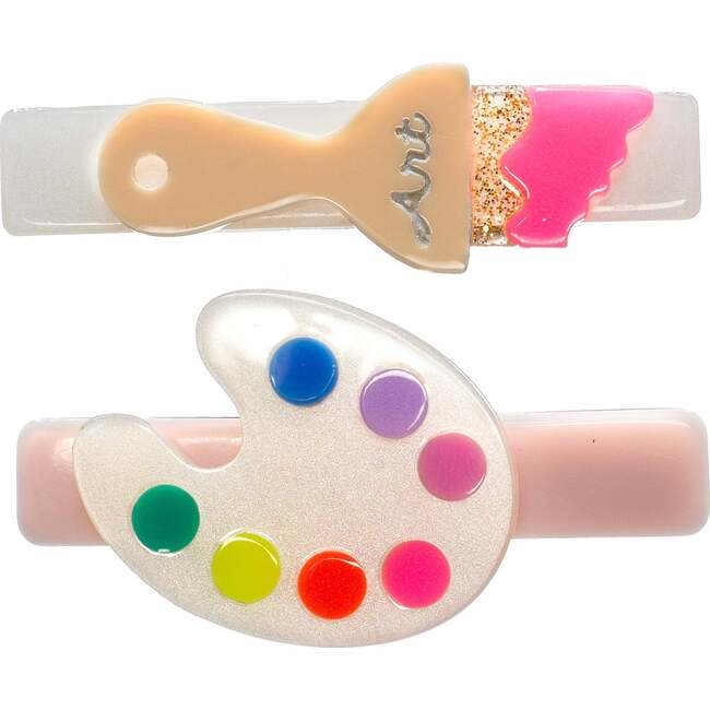 Paintbrush Neon Colors Hair Clips