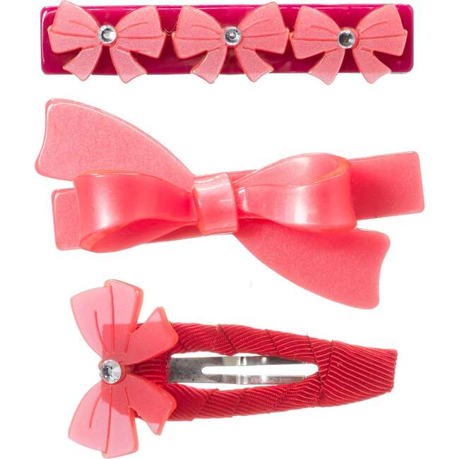 Bows Mini Red Set Hair Clips - Hair Accessories - 1