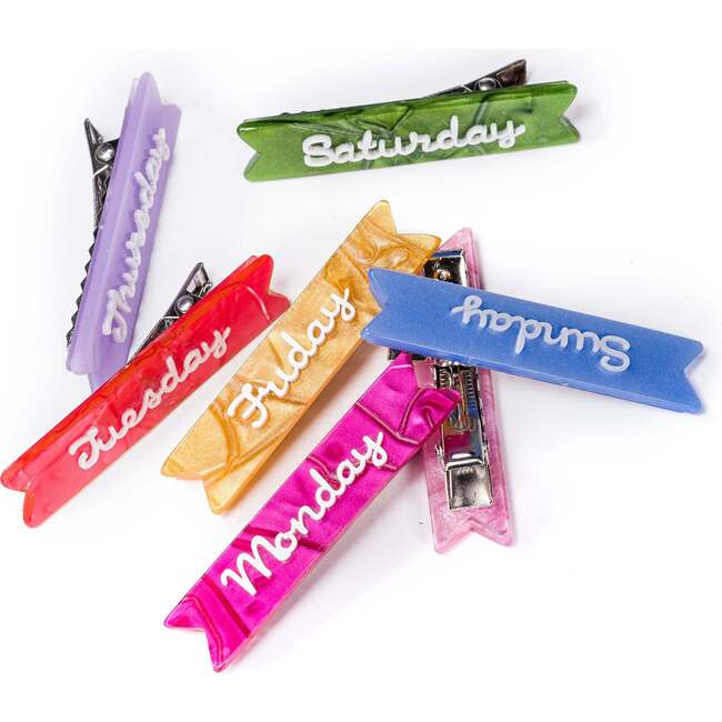 Days Of The Week Pastel Hair Clips - Hair Accessories - 1
