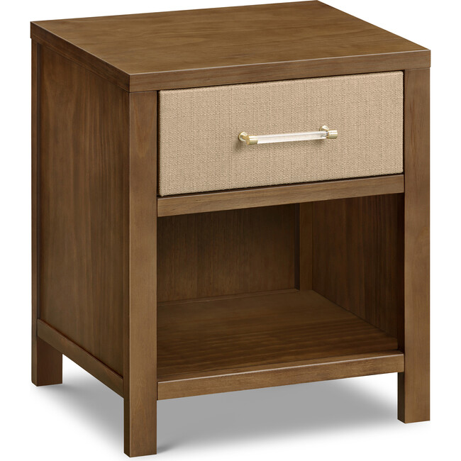 Eloise Assembled Nightstand in Natural Walnut & Performance Sand Eco-Weave